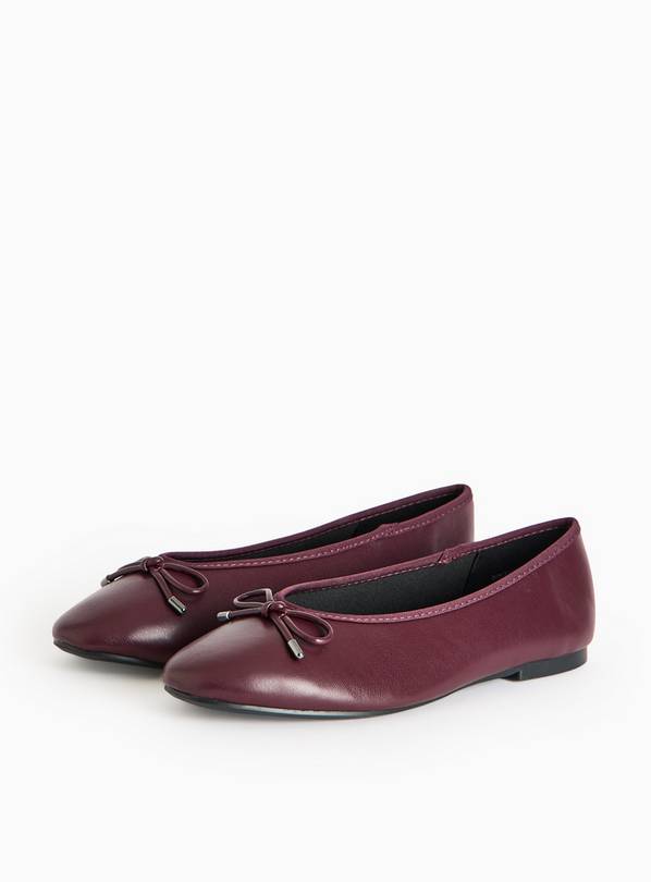 Burgundy Ballerina Pumps  3